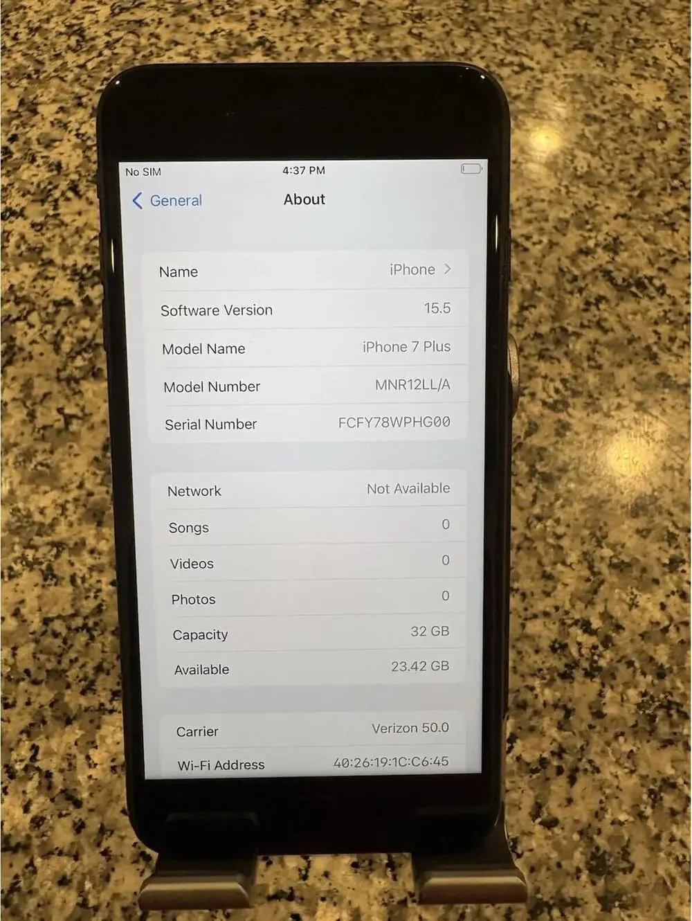 Apple iPhone 7 Plus - 32 GB - Black(Unlocked) Battery Health 95% A
